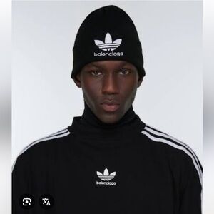 Balenciaga x Adidas Black Beanie Hat